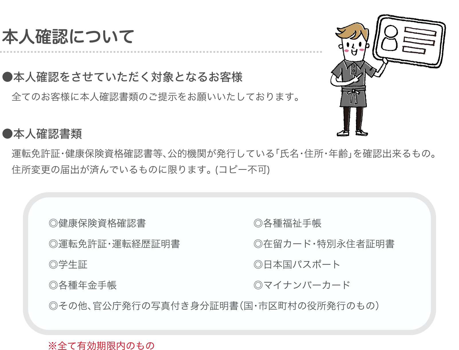 本人確認について