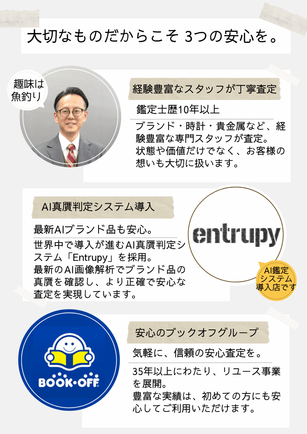 AI鑑定システムEntrupy導入|専門鑑定士が在籍|安心のブックオフグループ