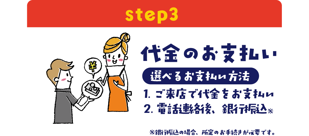 出張買取step3代金のお支払い