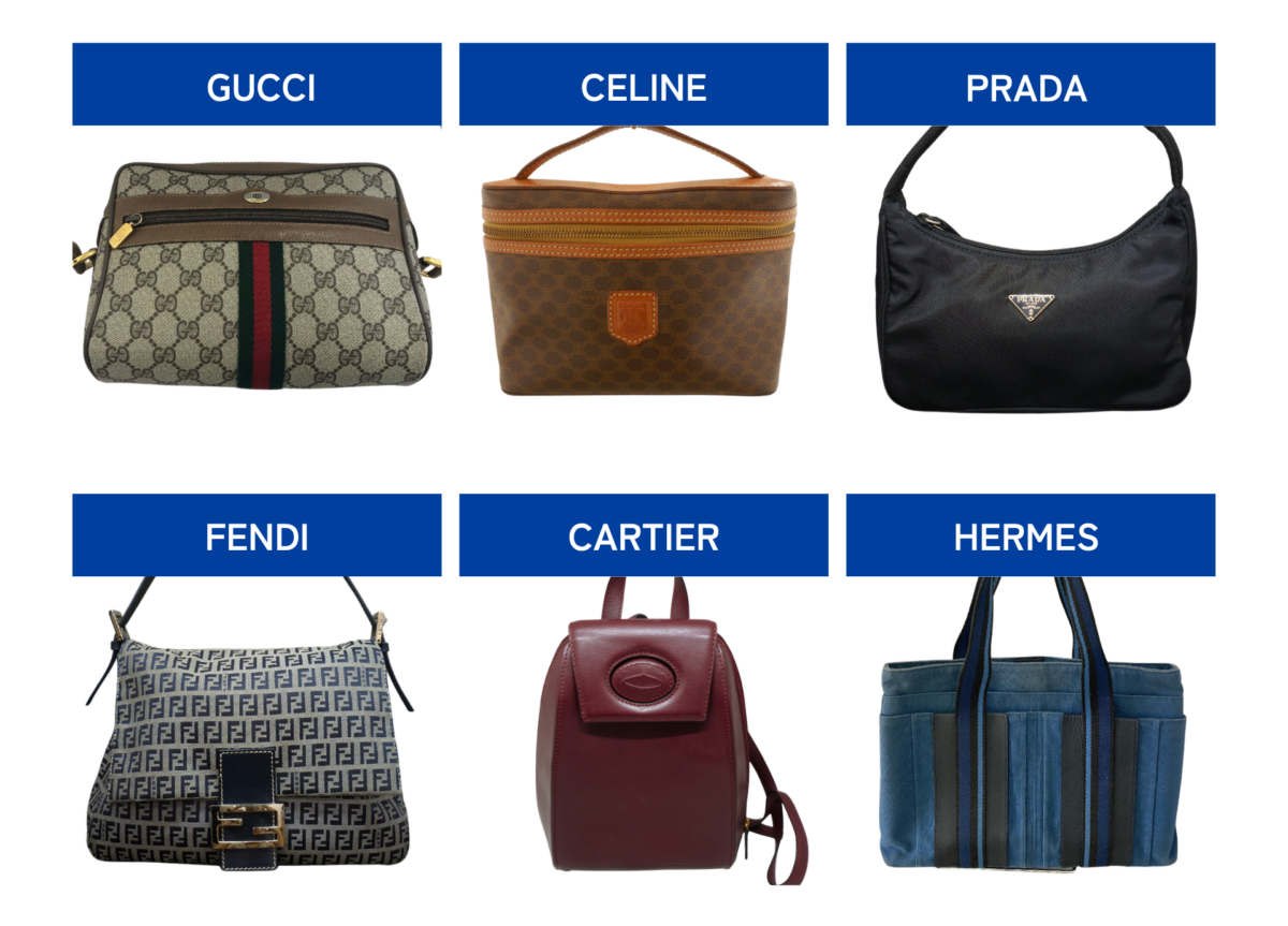 グッチ、セリーヌ、プラダ、フェンディ、カルティエ、エルメスのバッグ