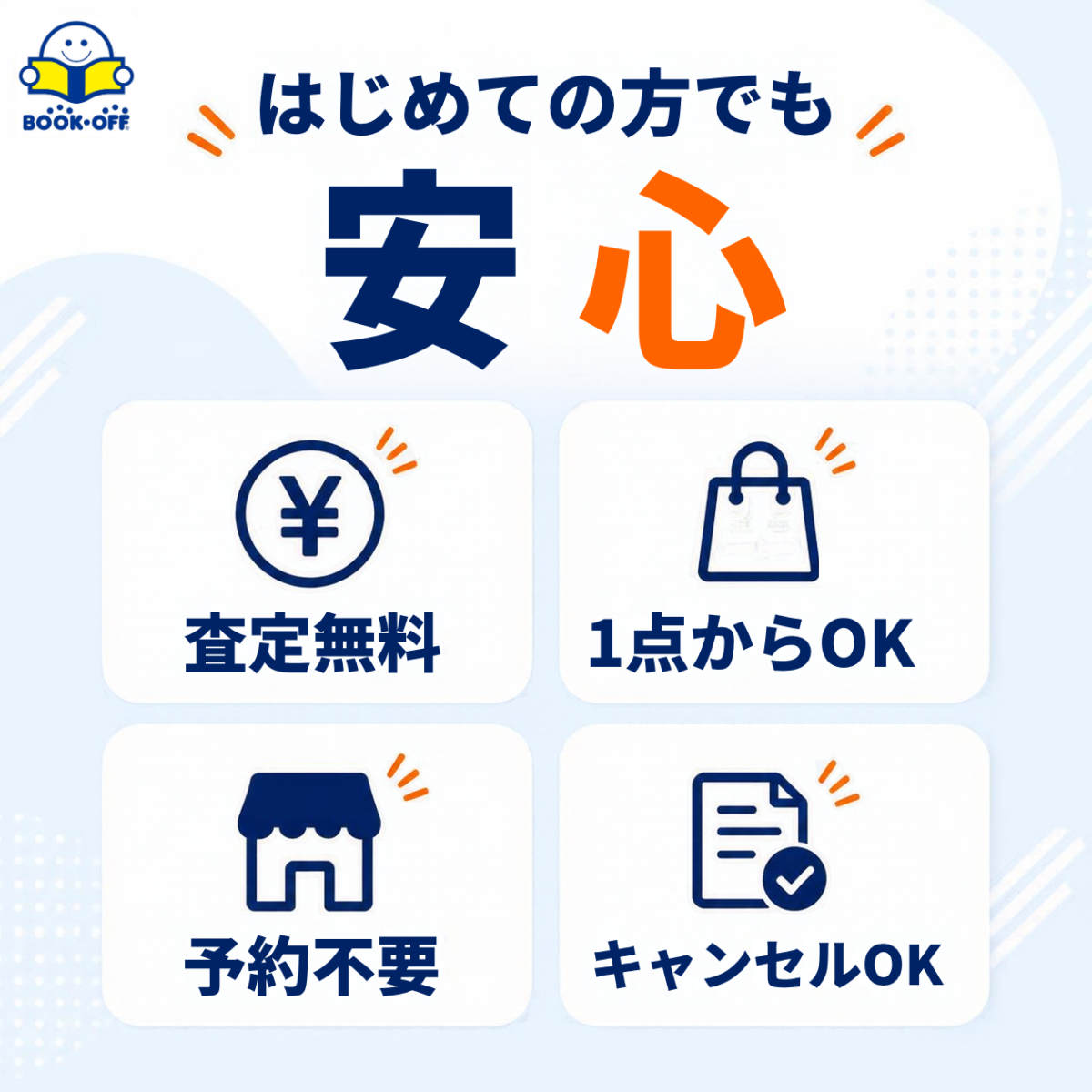 買取は査定無料・1点から・予約不要・キャンセルOK